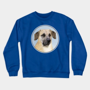 Chinook (Dropped Ears) Painting - Original Dog Art Crewneck Sweatshirt